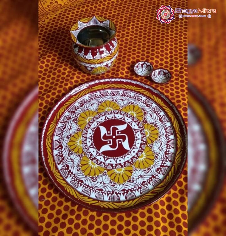 Aipan Art Pooja Thali Set.